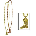 Western Party Beads w/ Cowboy Boot Medallion
